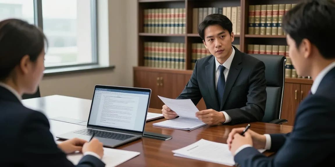 Criminal defense lawyer consulting with a client, emphasizing محامي جنائي في الرياض professionalism and trust in legal services.