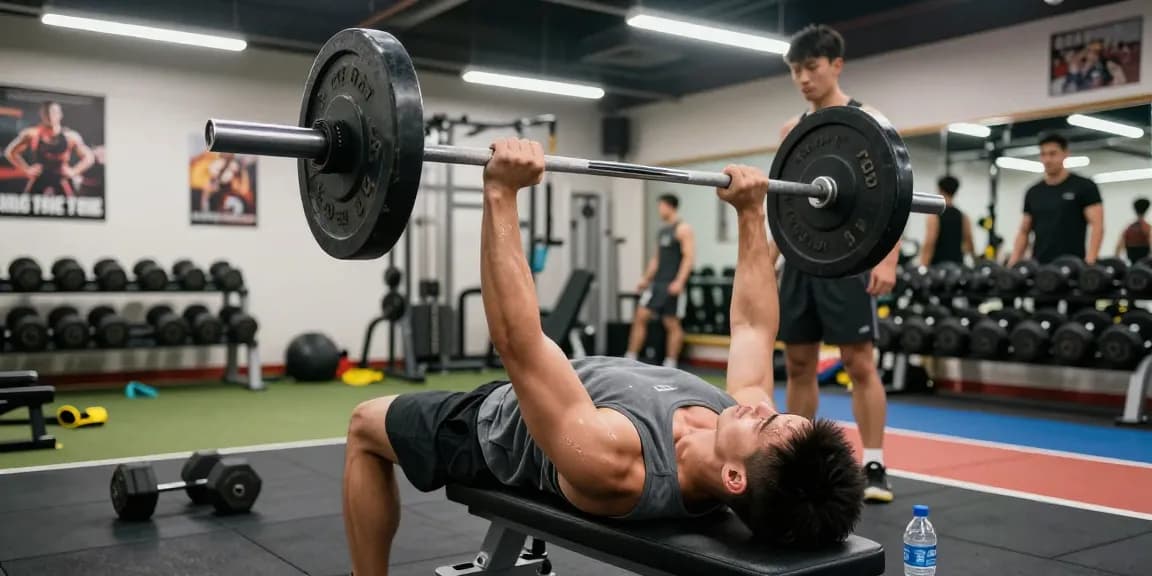 Engaged fitness enthusiast lifting weights at the Astera Steroids Shop gym, showcasing strength and determination.