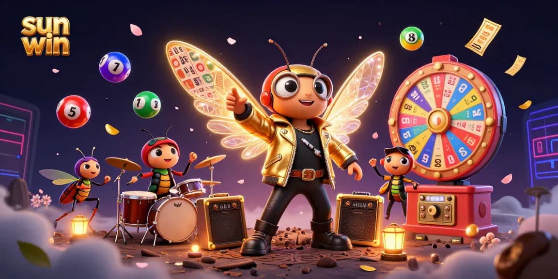 Experience thrilling wins with sun win lottery balls, a vibrant casino-themed illustration.