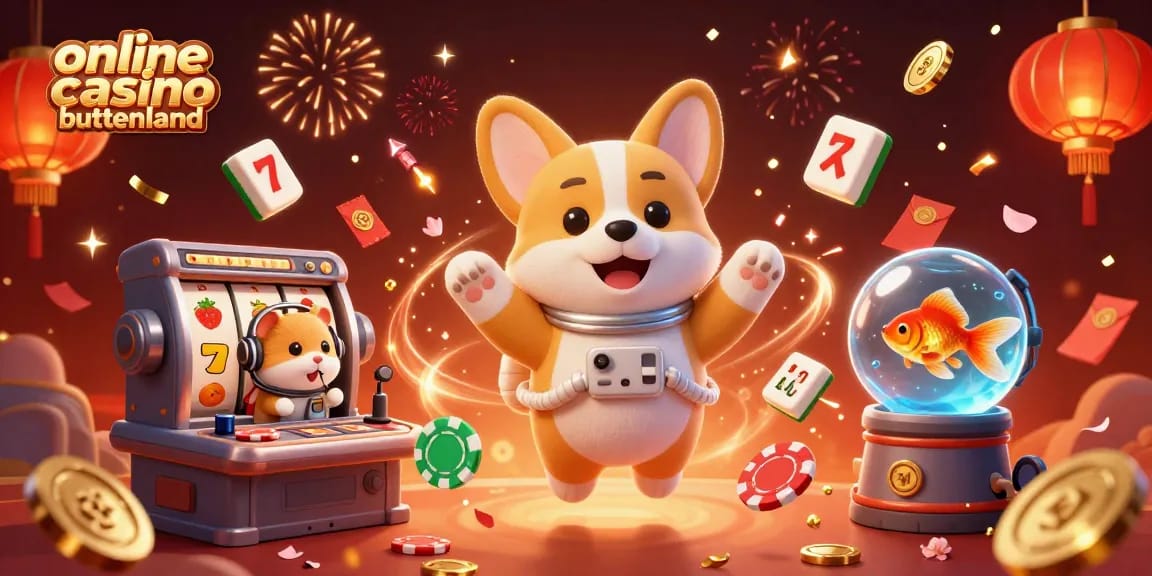 Engage in excitement at an online casino buitenland with a playful cosmic scene featuring floating elements.