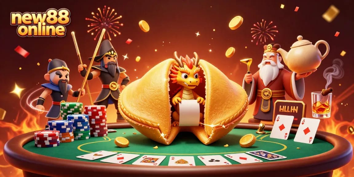 Win big at new88 online with immersive casino experiences featuring dragons and fortune cookies.