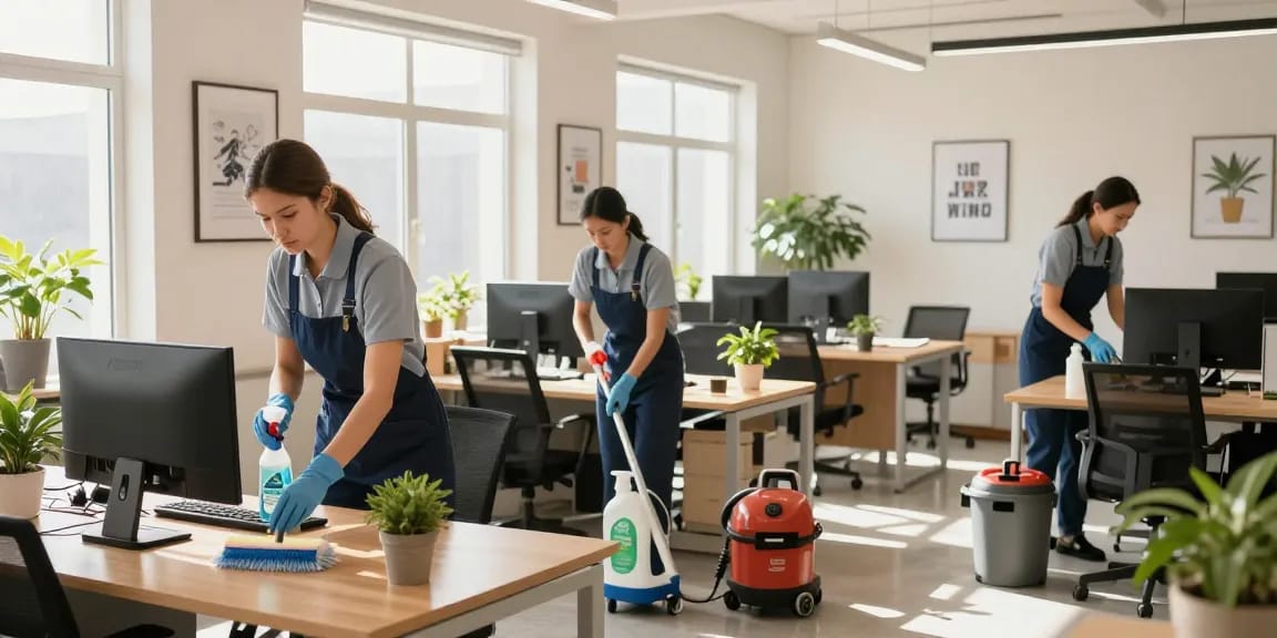 Büroreinigung Dortmund: Professionelle Reinigungskräfte bringen Ordnung und Sauberkeit ins Büro.