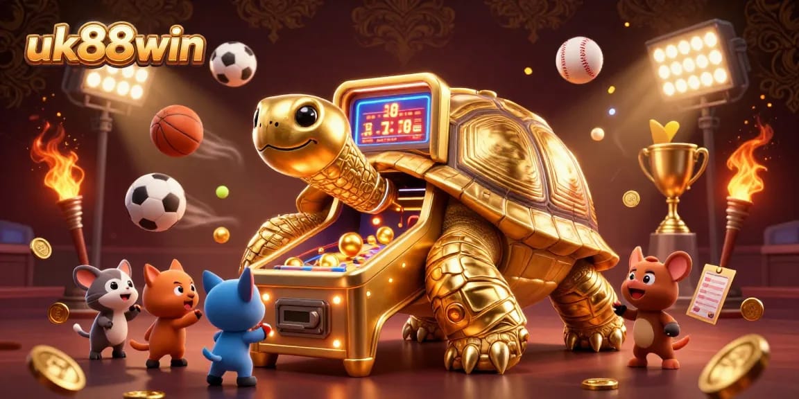 Witness the excitement of uk88win as animals eagerly await their turn at the pinball machine tortoise.