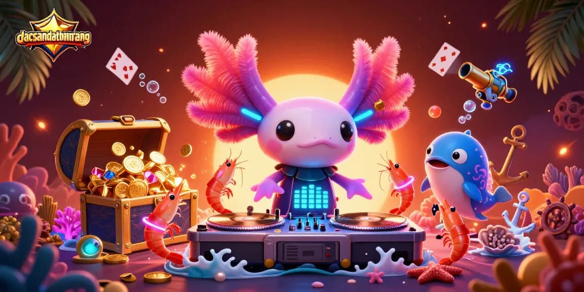 Bet big with dacsandatphanrang as vibrant characters celebrate underwater treasure in a dazzling casino scene.