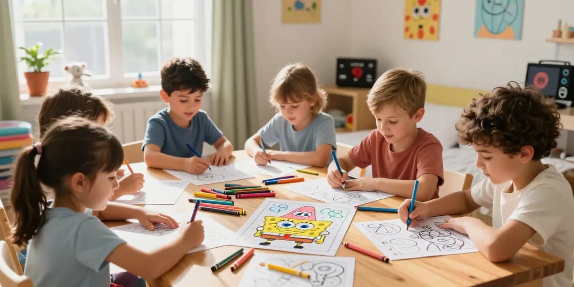 Kids learn through fun coloring activities featuring Patrick Star pages in an engaging setting.