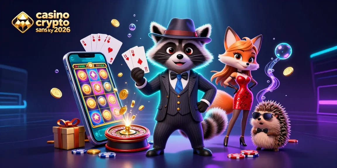 Jouer à un casino crypto sans KYC 2026 avec des personnages amusants dans une scène de jeu animée