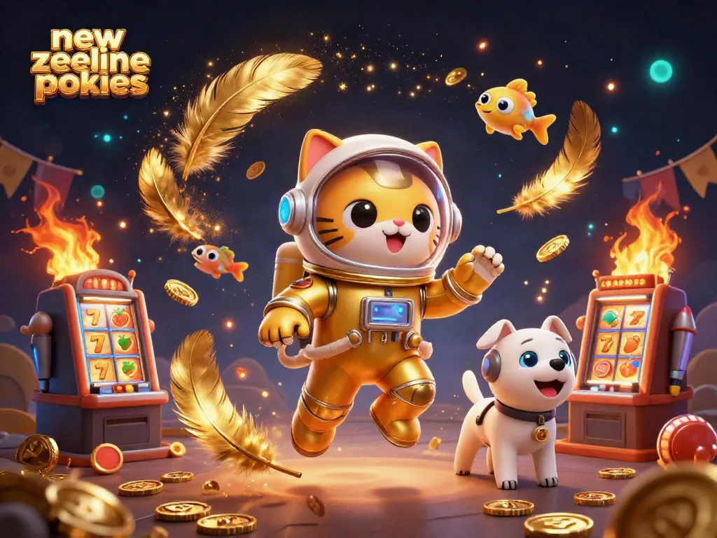 Engage with new zealand online pokies in a vibrant 3D casino scene full of excitement and fun.