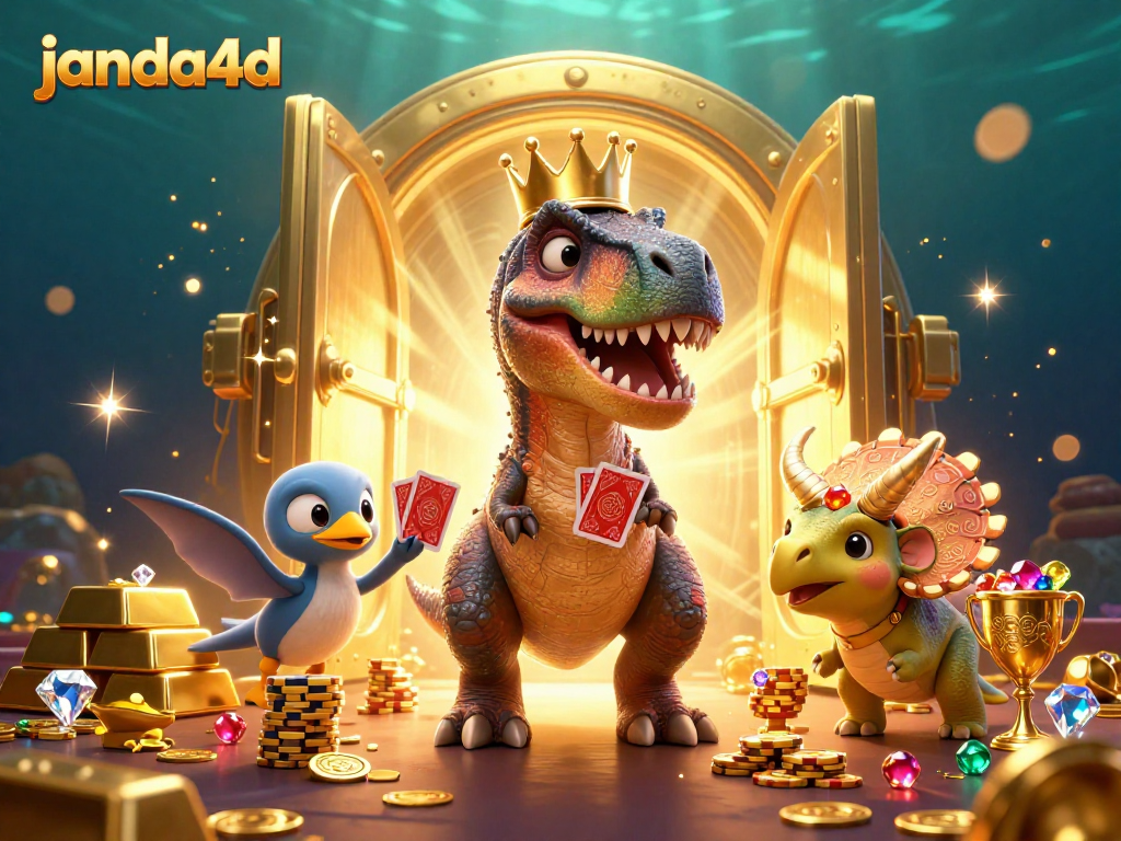 Engage in the vibrant gameplay of janda4d with dynamic 3D characters illustrating casino excitement.