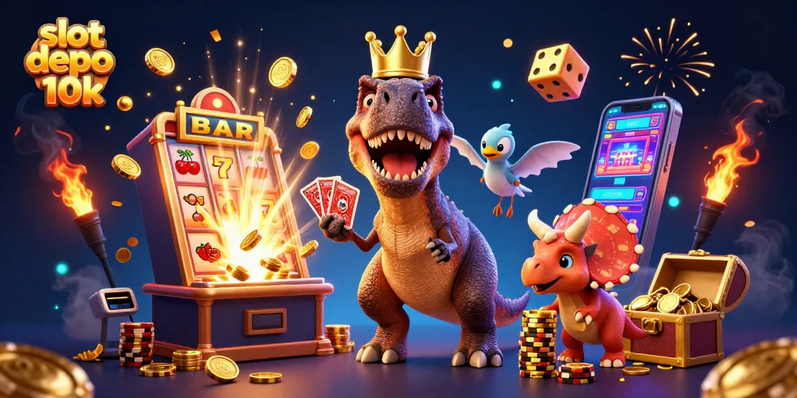 Engage in the excitement of slot depo 10k with vibrant characters and explosive casino elements showcasing winning potential.