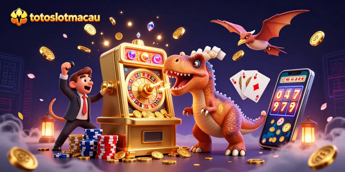 Win jackpots at totoslotmacau with a thrilling 3D casino scene featuring vibrant characters and exciting action.