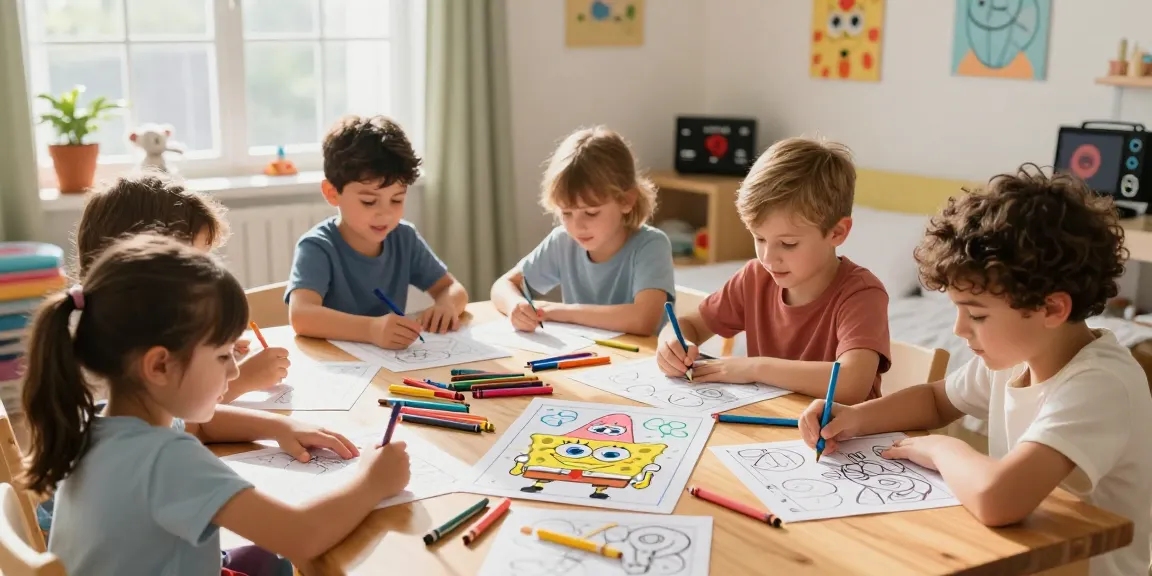 Kids learn through fun coloring activities featuring Patrick Star pages in an engaging setting.