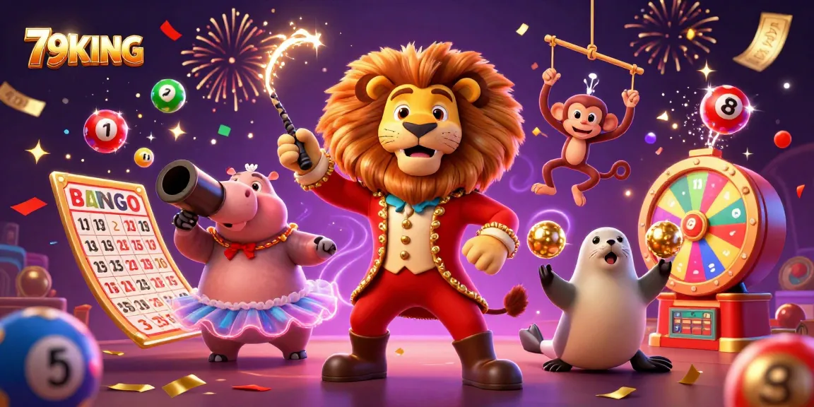 Engage with 79KING's exciting casino scene featuring vibrant lottery elements and charismatic characters.