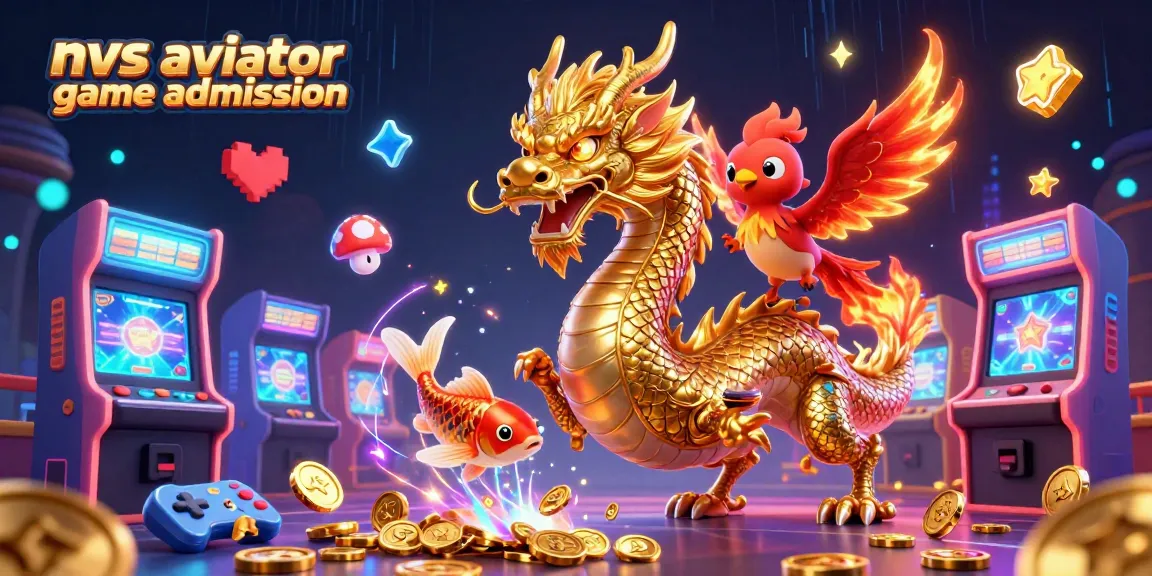 Play nvs aviator game admission with a thrilling dragon and phoenix in a vibrant casino scene.