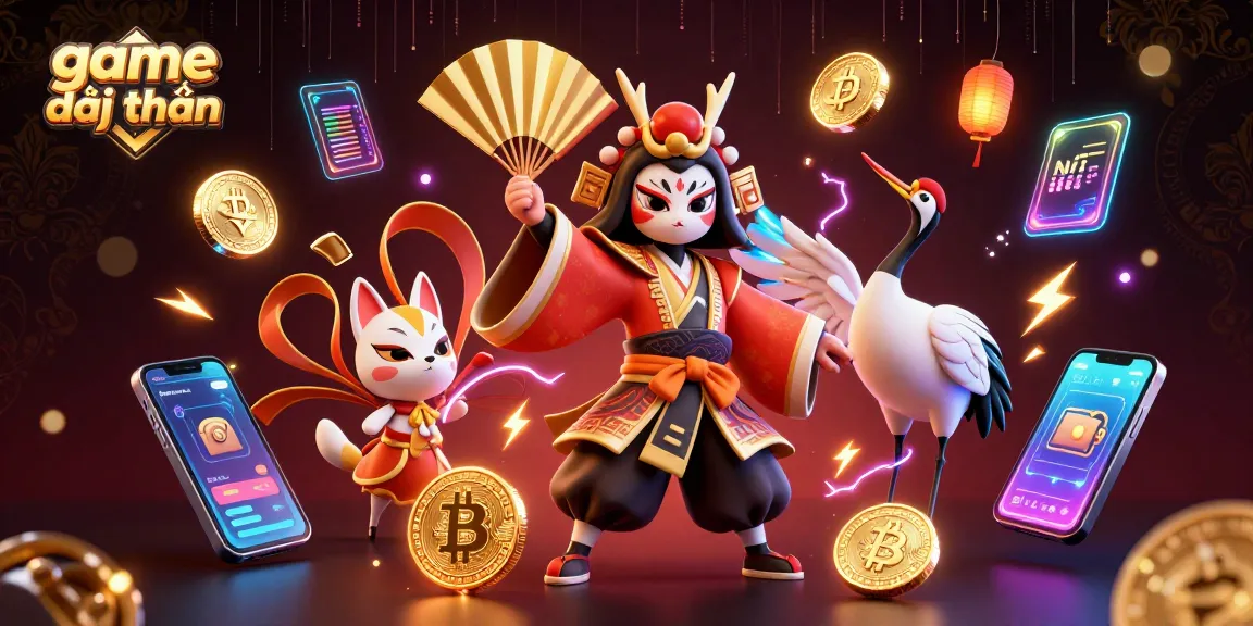 Experience the excitement of game đổi thưởng in a vibrant 3D digital illustration loaded with casino elements.