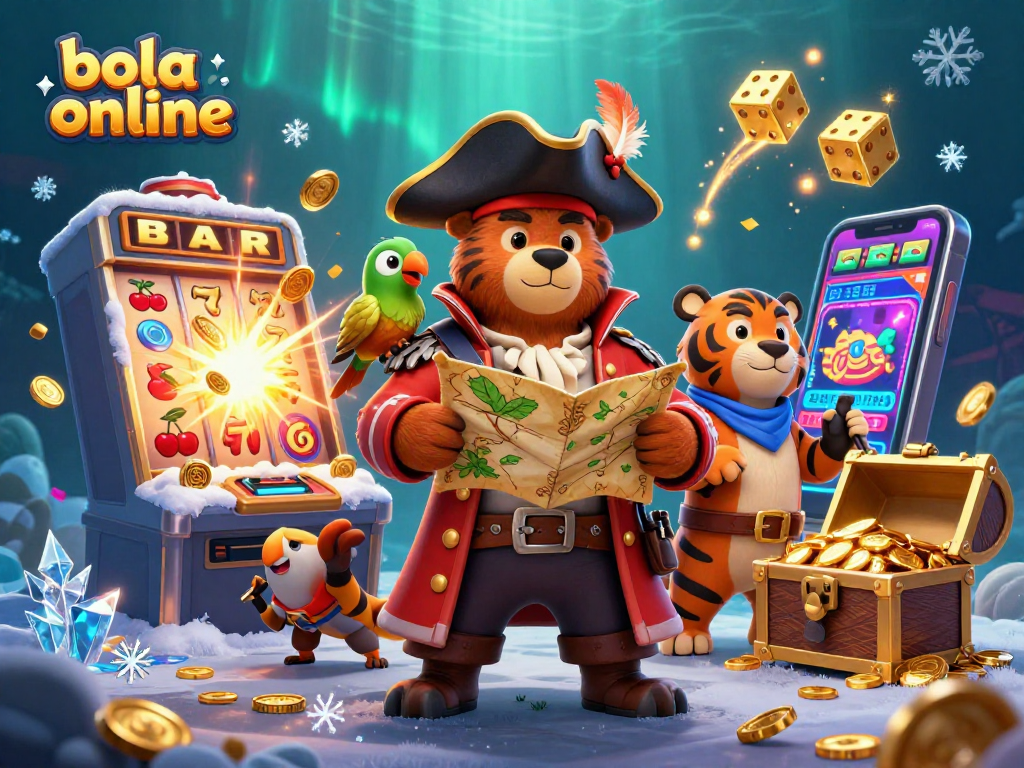 Experience the thrill of bola online with a pirate captain, tiger, and fantastical casino elements!