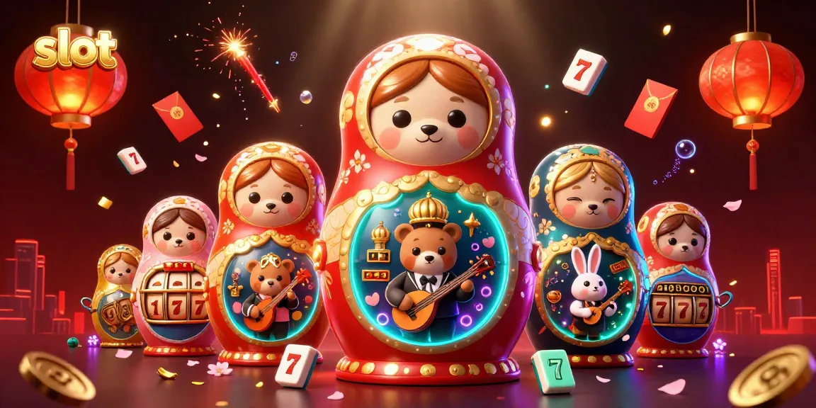 Spin slot reels with adorable dealer bears and festive elements in this vibrant scene.