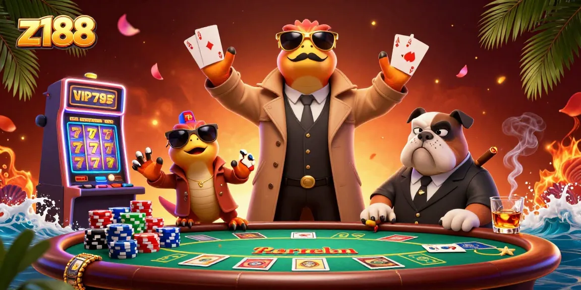 Experience excitement with z188 as raptors sneak into a casino with vibrant slot elements.