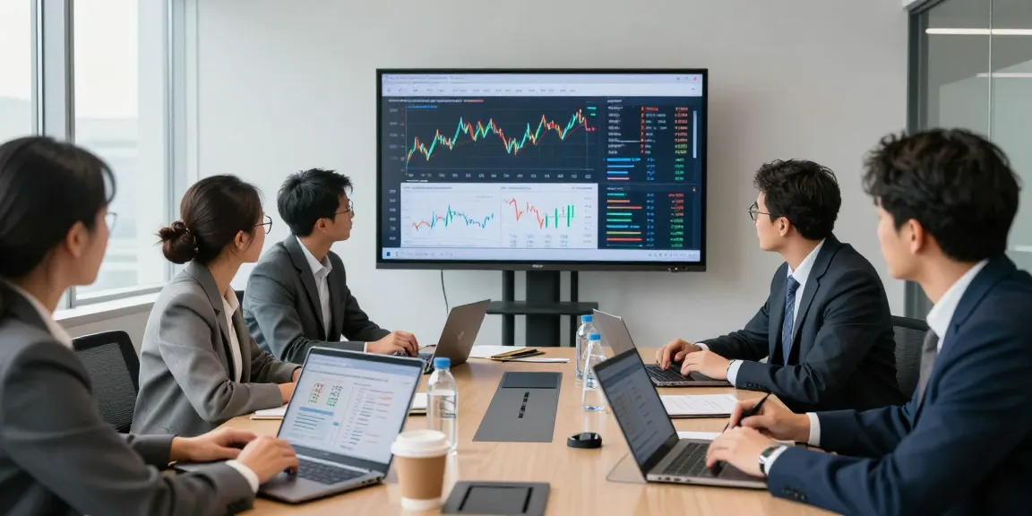Team analyzing investment metrics with Third Eye Capital insights in modern office