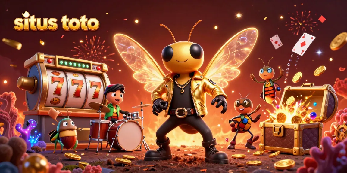 Experience the exciting world of situs toto with a vibrant 3D casino illustration filled with slot elements.