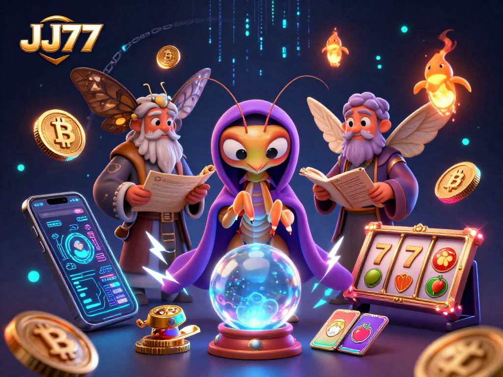 Boost your winnings at JJ77 with engaging games and vibrant casino elements in this energetic illustration