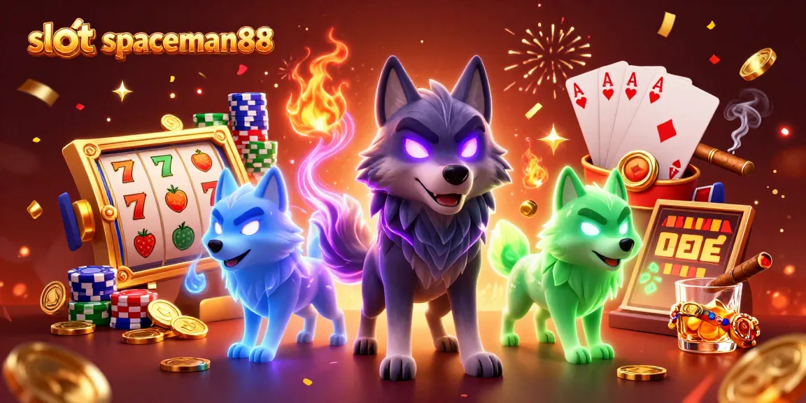 Spin the reels with slot spaceman88 amid vibrant casino-themed visuals and winning elements.