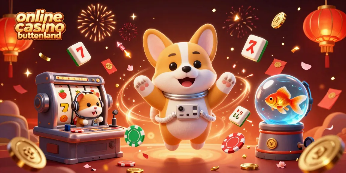 Engage in excitement at an online casino buitenland with a playful cosmic scene featuring floating elements.