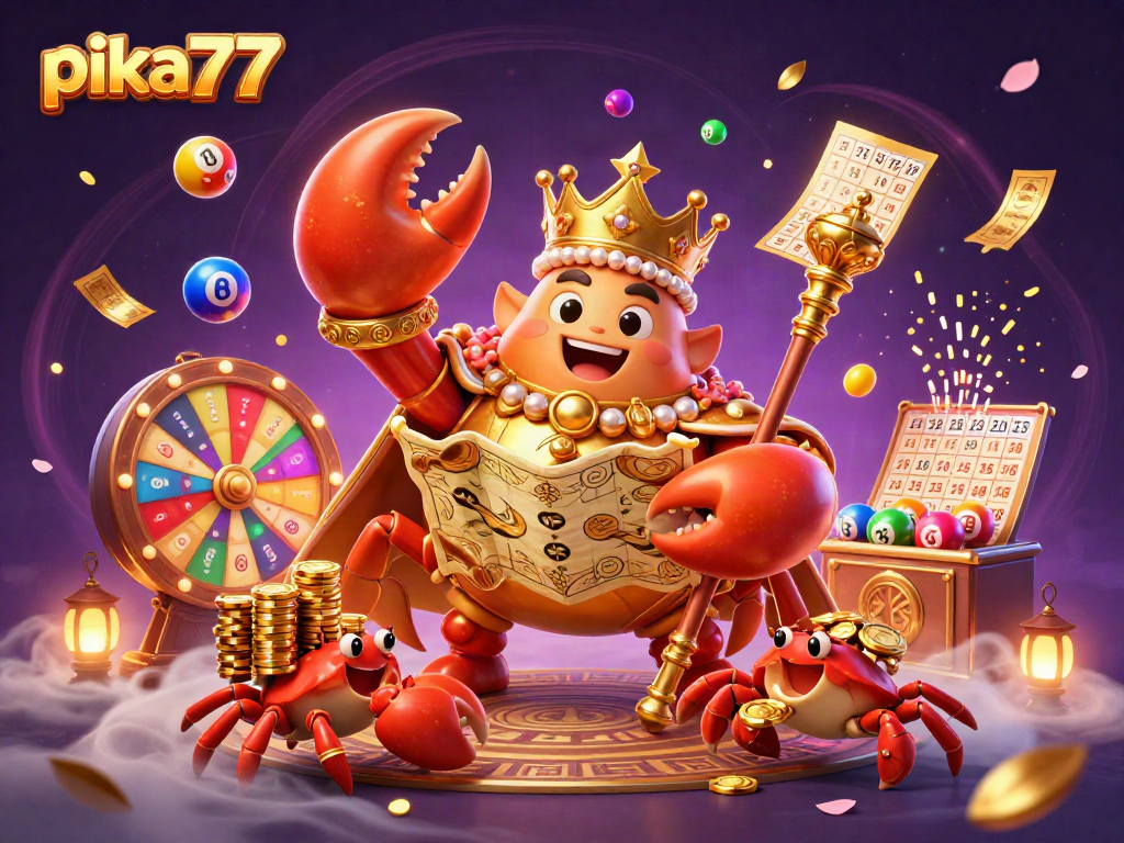 Experience excitement with pika77 as the golden crab emperor rules the lively online casino world.