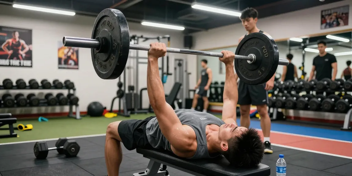 Engaged fitness enthusiast lifting weights at the Astera Steroids Shop gym, showcasing strength and determination.