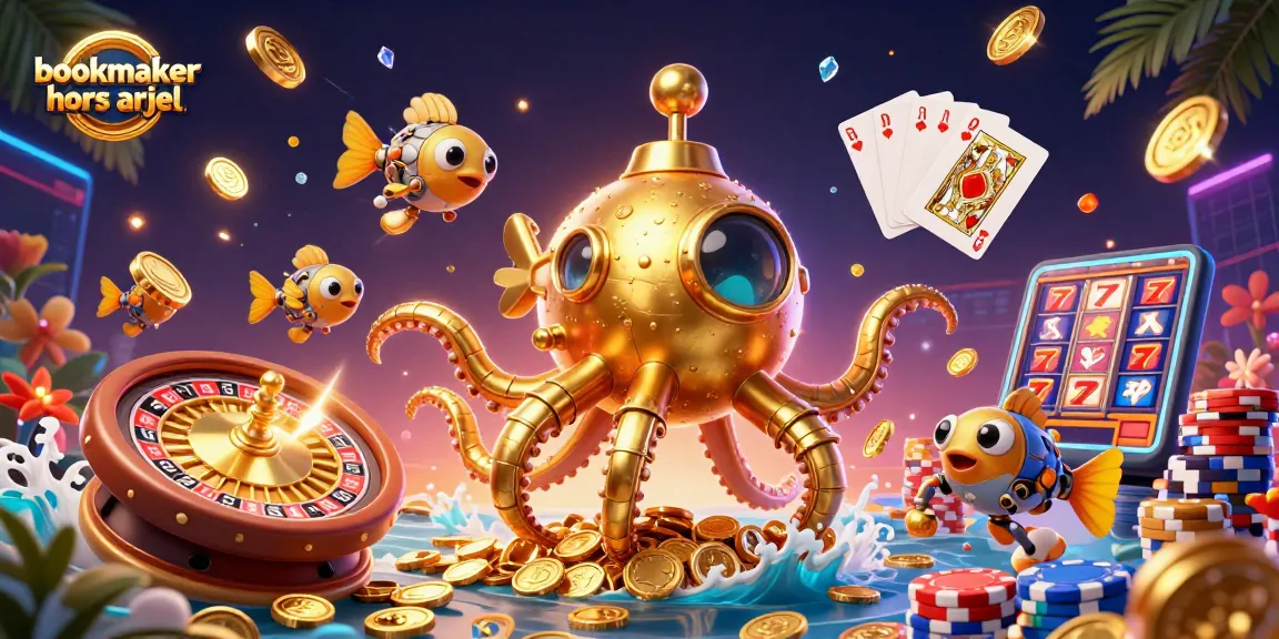 Jouer avec bookmaker hors ARJEL dans un monde amusant rempli de pièces d'or et de cartes gagnantes.