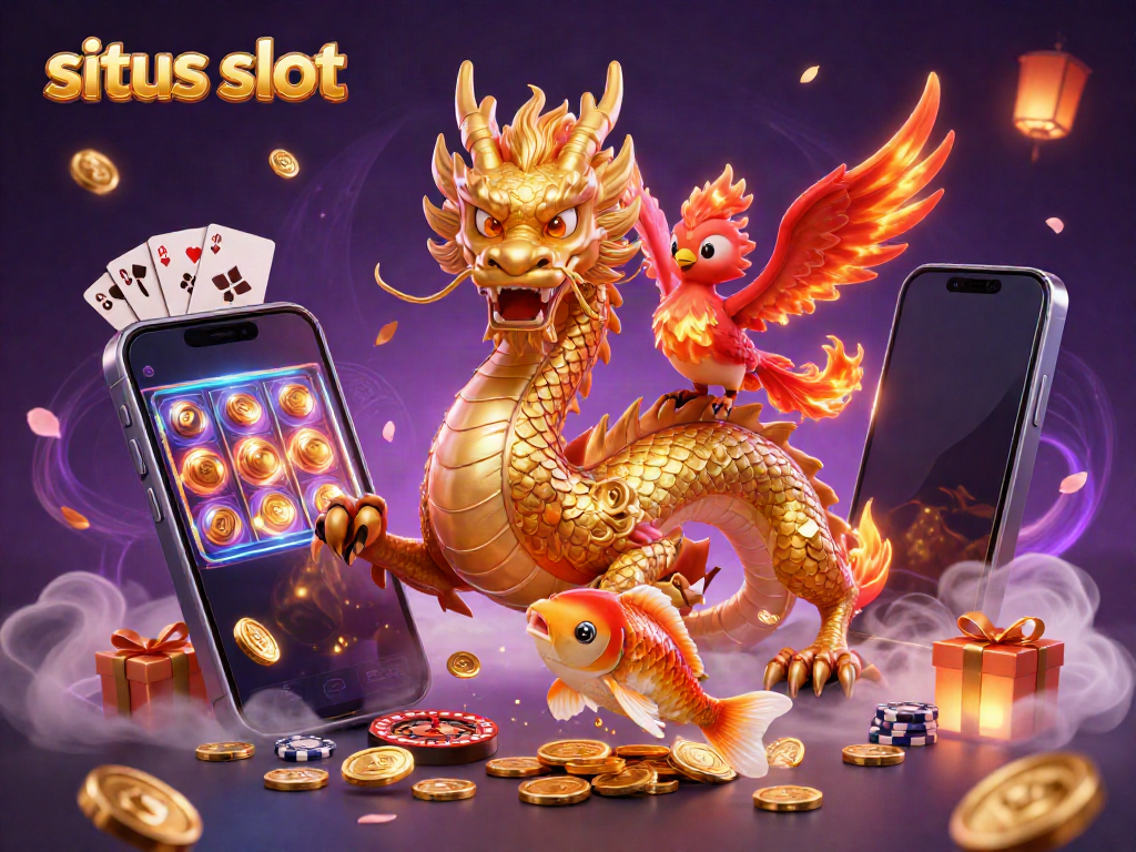 Gali pengalaman judi dengan situs slot terbaik yang menampilkan naga emas berkilau dan simbol permainan yang menarik.