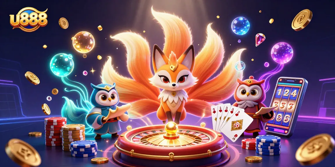 Experience thrilling gaming action at u888 with vibrant characters and dynamic casino elements immersively illustrated.
