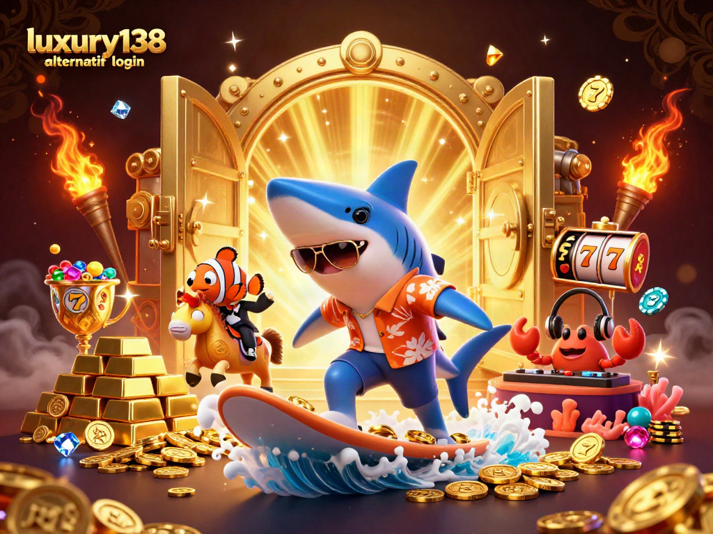 Gambarkan aksi menarik dengan luxury138 alternatif login pada game slot kasino di lautan emas.