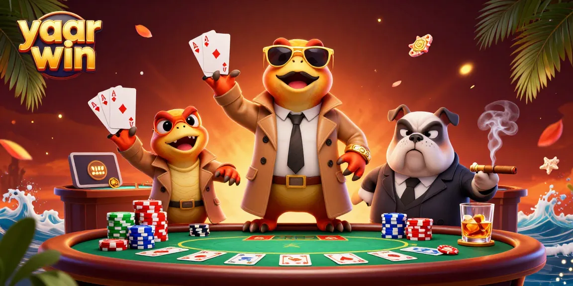 Engage with yaar win at a VIP casino with raptors in disguise and vibrant poker elements.