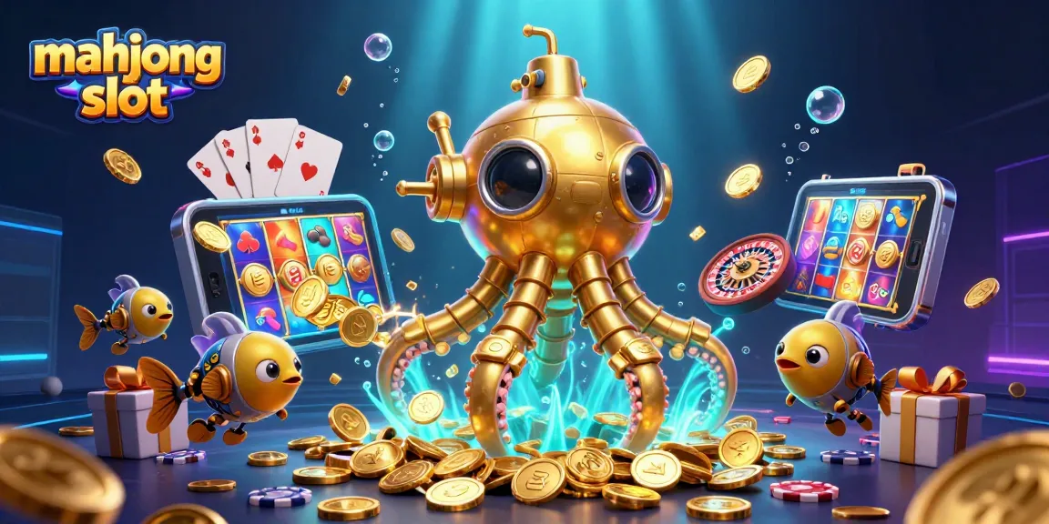 Spin the reels and explore the vibrant mahjong slot world with golden kraken and mechanical fish!